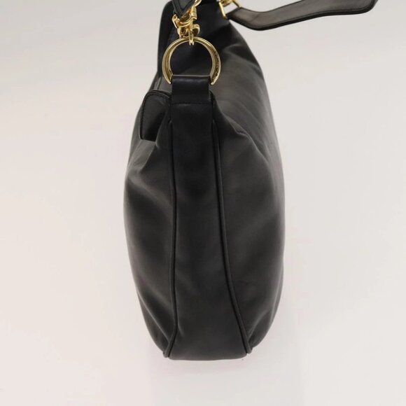 GUCCI Bamboo Shoulder Bag Leather 2way Black Gold 001 1781 1638 Auth 136183 - Picture 6 of 16